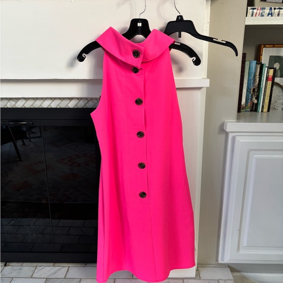 Sleeveless Hot Pink Halter Dress - Picture 2 of 3